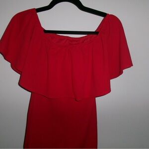 Brat Star Scarlet Off-Shoulder Mini Dress